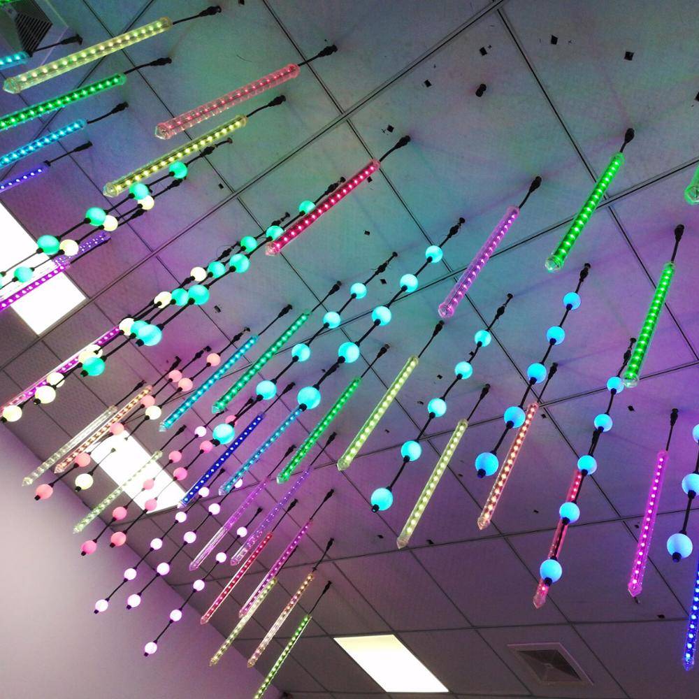 quán bar câu lạc bộ disco trang trí trần nhà thiết kế đèn led ống 3D rgb