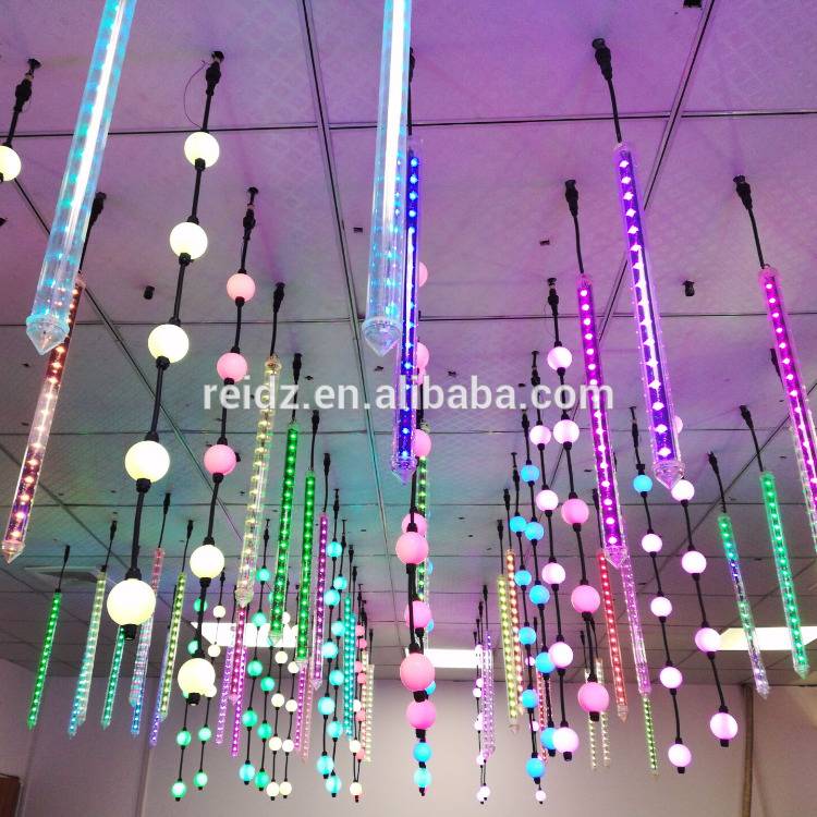 Tubo LED de luz de meteorito 3D para decoración de techo de club