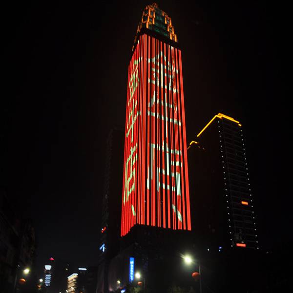 DMX LED nástenné svietidlo na fasádu hotela s ovládačom