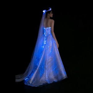 Fiber Optic Luminous Wedding and Evening Dress