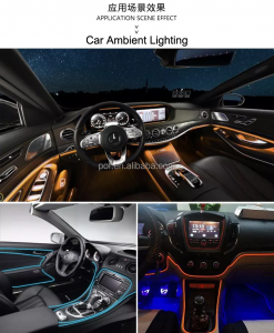 Bez pavedieniem RGB automašīnas salona optiskās šķiedras apkārtējās vides atmosfēras gaisma