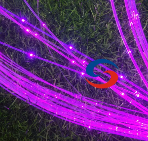 Cortina de luz brillante de fibra óptica de plástico