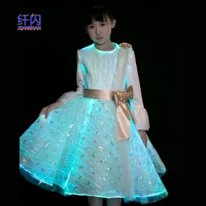 Çocuklar İçin Işıklı Fiber Optik Elbise