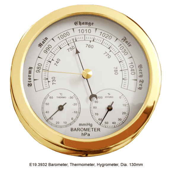Barometer, Thermometer, Hygrometer, Dia. 130mm