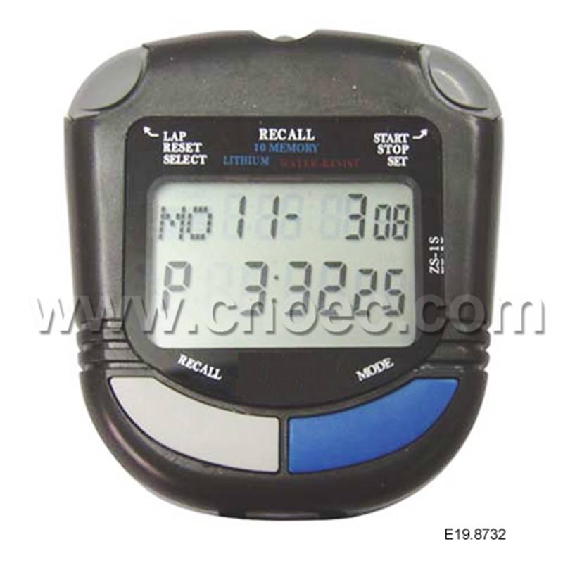 Electrical Stopwatch, 2 Line Display, 10 Memory