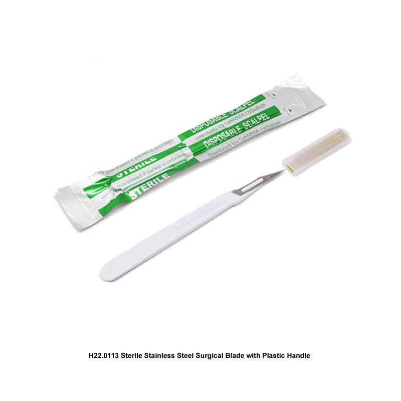 Stainless Steel Surgical Blade with Plastic Handle