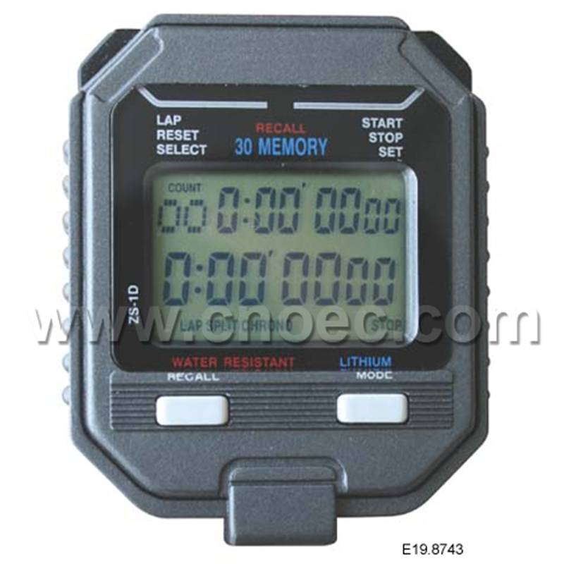 Electrical Stopwatch,2 Line Display, 30 Memory