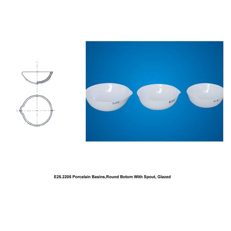 Porcelain Basins,Round Botom With Spout, Glazed