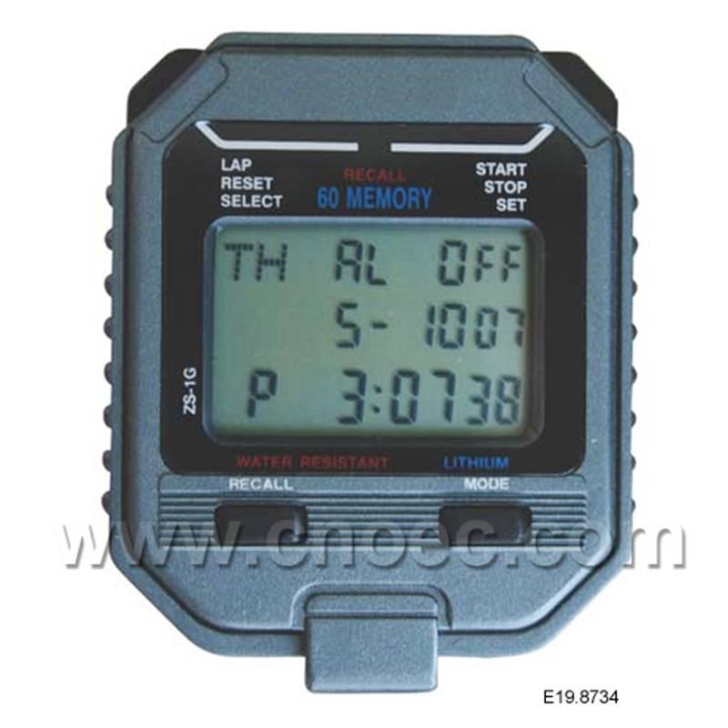 Electrical Stopwatch,3 Line Display, 60 Memory