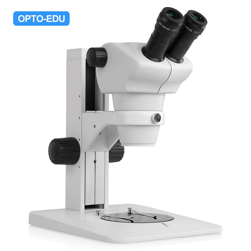 A23.1501-B3 Zoom Stereo Microscope, 0.8~5x, Binocular, Square Stand No Light