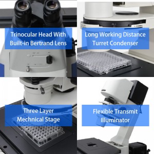 A14.1092 Inverted Biological Microscope, LCD Touch Screen, Semi-APO, BF/PL/DIC
