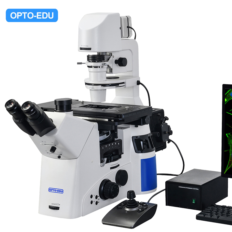 A16.1095 Full Motorized Inverted Fluorescent Microscope, Semi-APO, BF/PH/PL/FL/DIC