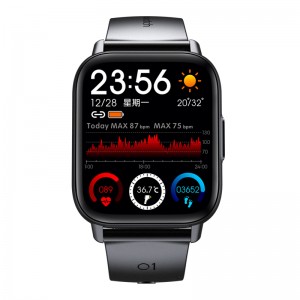 Square screen body temperature smart watch