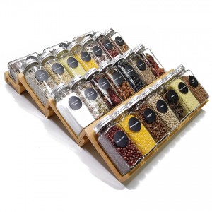 Umququzeleli weBamboo Spice Storage for 68 Spice Jars