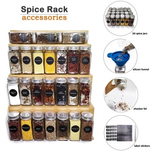 Bamboo Spice Storage Organizer for 68 Spice Jars