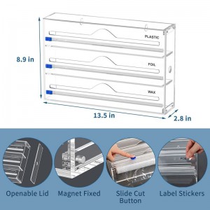Acrylic Kitchen Drawer Organizer for Foil and Plastic Wrap
