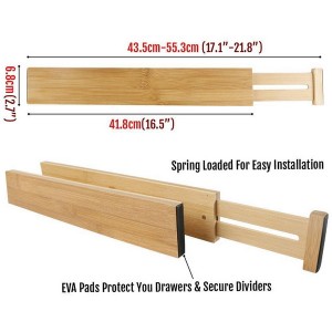 Adjustable Bamboo Drawer Dividers Vagadziri veMhembera yekurara