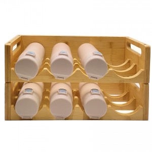 2er-Pack Bambus-Wasserflaschen-Organizer mit 4 Fächern