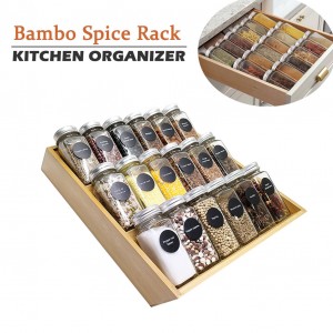 Bamboo Spice Rack Organizer for Countertop 3-Tiers