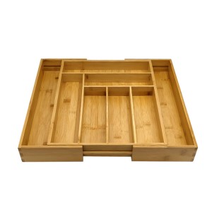 Organizador de caixóns de cociña extensible para utensilios e cubertos