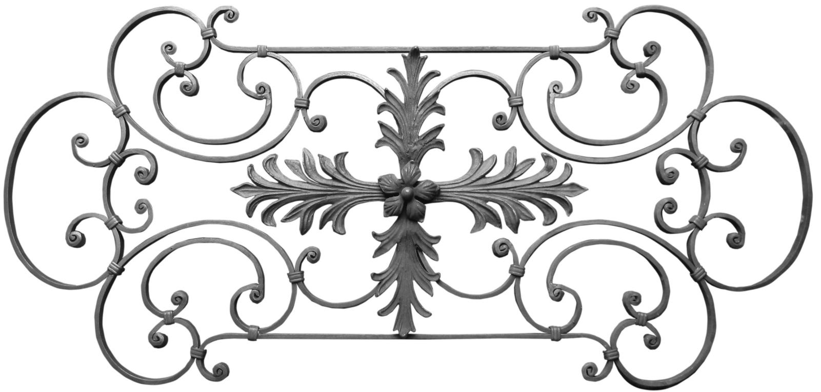 ornamental forĝita dekoracia panelo feraj rozetoj
