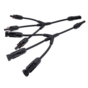 1 to 3 Y Branch Solar Panel Cable Asopọ Adapter oorun akọ asopo abo