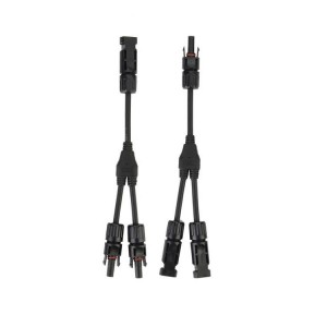 Zonnepaneel Y-kabel 2 plug naar 1 socket 300 mm mc4 mannelijke vrouwelijke connector