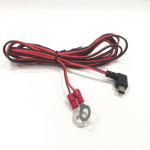 Батерия MINI USB мъжки заряден кабел Цена на едро Черен Червен UL2468 22AWG