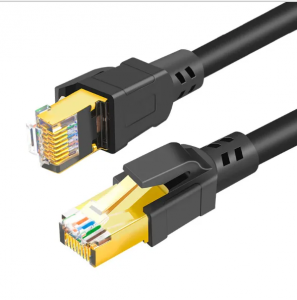 RJ45 Cat 8 Ethernet Terlindung 26AWG Kabel Patch SFTP Terbaru Kabel Jaringan Kecepatan Tinggi