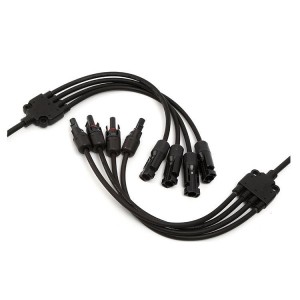 4 In 1 MC4 Solar Connector Splitter Cable Y Branch Parallel Adapter Wire