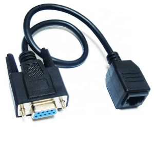 Factory Network Extender Adapter Converter Cable DB9 Rj45 8p8c Serial Cable with Locking Screw