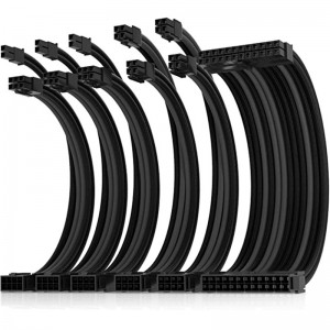 ATX тэжээлийн хангамжид зориулсан PSU кабелийн өргөтгөлийн иж бүрдэл 1x24Pin/1x8Pin(4+4) EPS/2x8Pin(6P+2P)