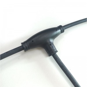 Konektorový kabel M12 Vodotěsný IP68 Samec Jack T dělený voděodolný prodlužovací kabel