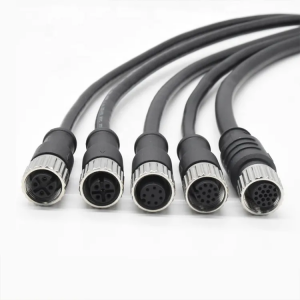 Mai hana ruwa IP67 ip68 Namiji na Mata M12 3 4 5 6 7 8 Pin Push Pull PVC Cable Wire Connector