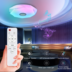 led lights ceiling music lamp lmparas de techo RGB remote control fancy dimmable led ceiling lights bedroom ceiling light