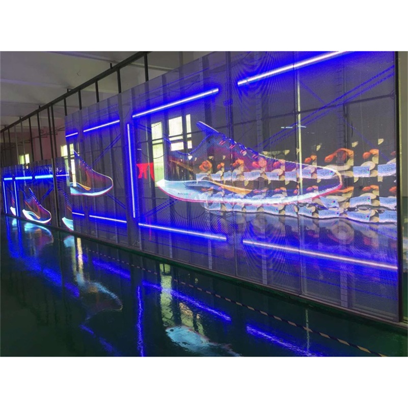 Full Color Outdoor Electronic Advertising Led Display LED Video Screen Fixed Transparent P3.9-7.8 Glass LED Display