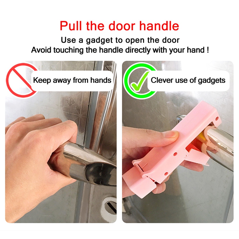 Plastic Door Handle Opener Touchless No Contact Contactless Keychain Tool No Touch Door Opener