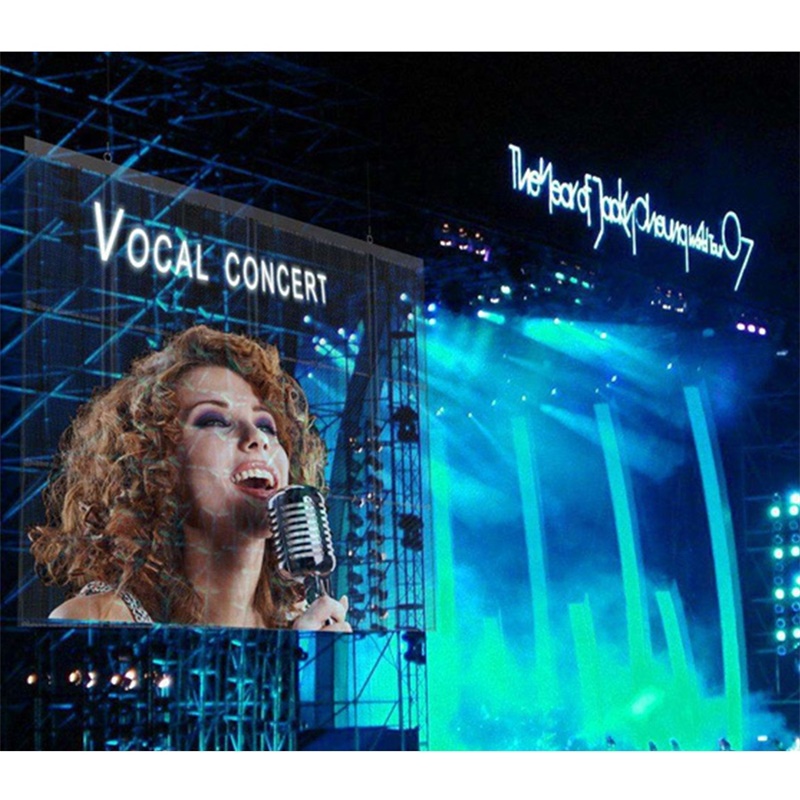 Custom large led media facade Energy saving full color HD LED video display screen outdoor transparent glass led display
