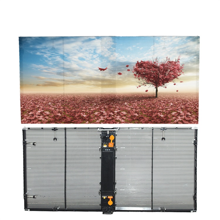 factory customized HD Transparent advertising wall outdoor led grille screen for business advertising