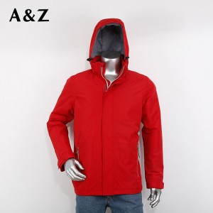 Mens outdoor waterproof Taslon storm planket fleece lined zip up padded jacket na may contrast zip