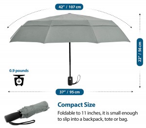 Ovida Vinyl Sun Protection 10 Bone Πλήρως αυτόματες 3 πτυσσόμενες ομπρέλες πτυσσόμενες ανδρικές και γυναικείες ομπρέλα διπλής στρώσης
