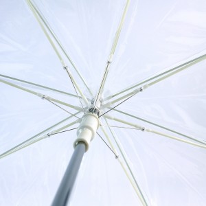 يطبع شعار الإعلان الترويجي Ovida مظلة قبة رخيصة مظلة بلاستيكية شفافة مظلة PVC شفافة