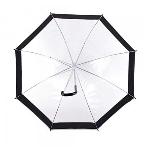 OVIDA 23 Inch 8 Ribs Straight POE Umbrella Clear Transparent Umbrella with Custom Design