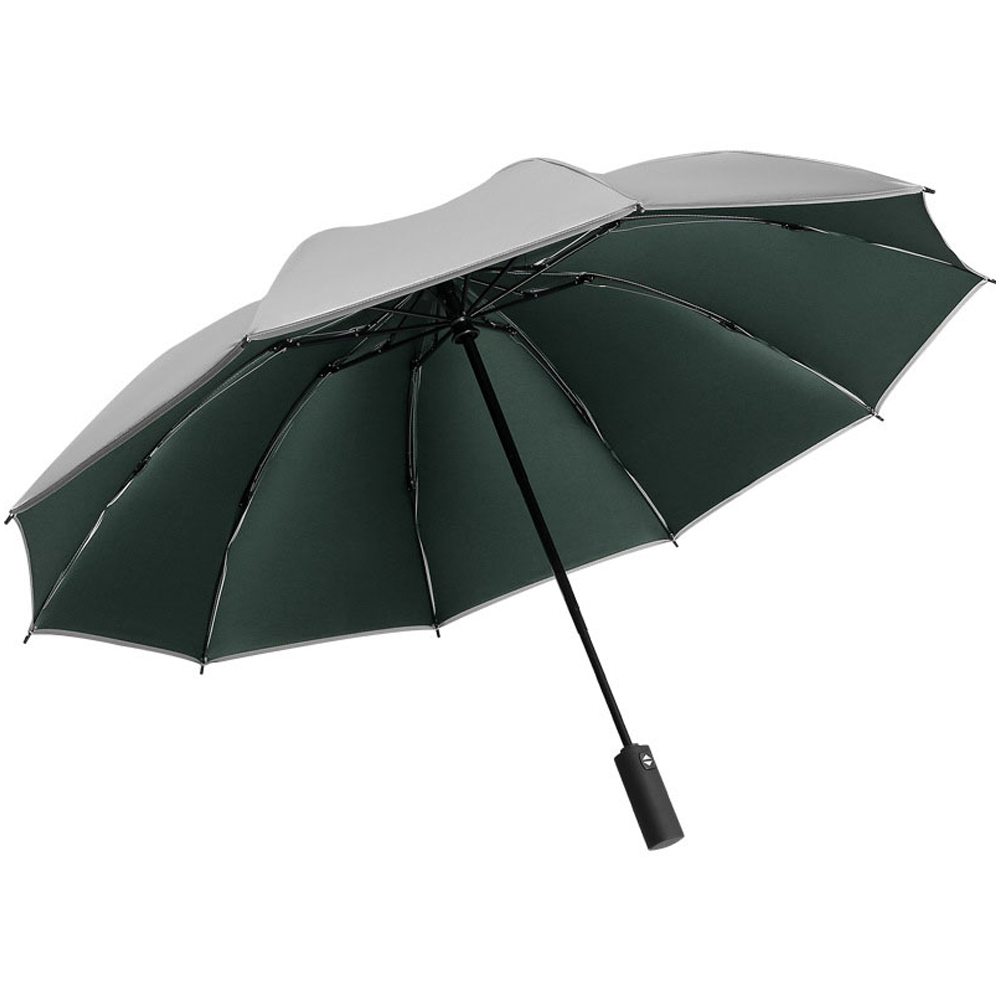 OVIDA 3 natitiklop na awtomatikong payong reflective type silver UV coating parasol