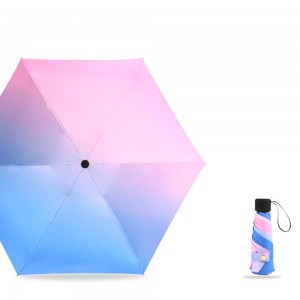 OVIDA 5 ombrellë e palosshme super mini me peshë të lehtë me ombrellë të zezë me veshje UV