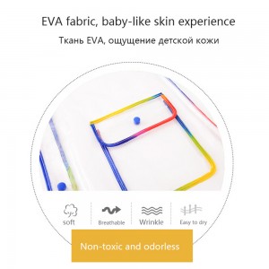 Ovida, gran oferta, impermeable para niños y niñas con dobladillo colorido, impermeable de plástico transparente EVA para niños