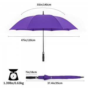 Ovida 총 길이 18cm 골프 우산 로고 인쇄 초대형 자동 유리 섬유 프레임 방수 큰 우산 도매