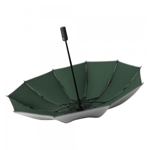 OVIDA 3 sammenleggbar automatisk paraply reflekterende type sølv UV-belegg parasoll