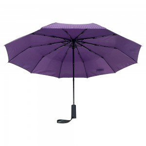 Ovidia vruća prodaja visokokvalitetni kišobran vjetrootporan 3 preklopni UV blok suvenir suvenir ljubičasti kišobran prilagođeni logotip s printom za sunčanu kišu