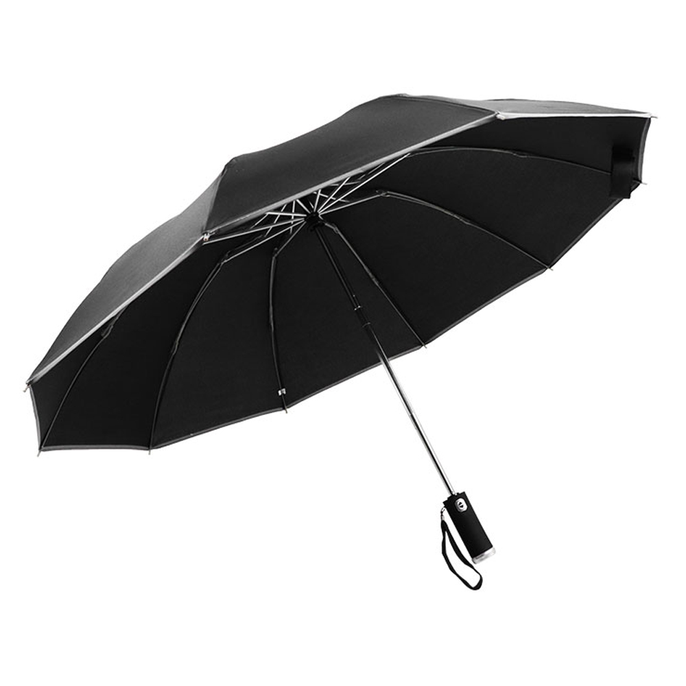 Ombrello speciale pieghevole OVIDA 3 con bordo riflettente e ombrello luminoso a LED